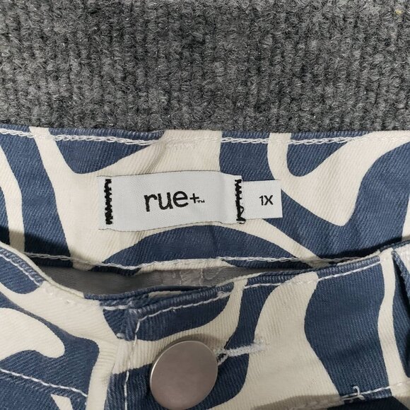 Rue21 Jeans Womens Plus 1X Blue Denim Skate Straight Leg Stretch High Rise New - Picture 9 of 12